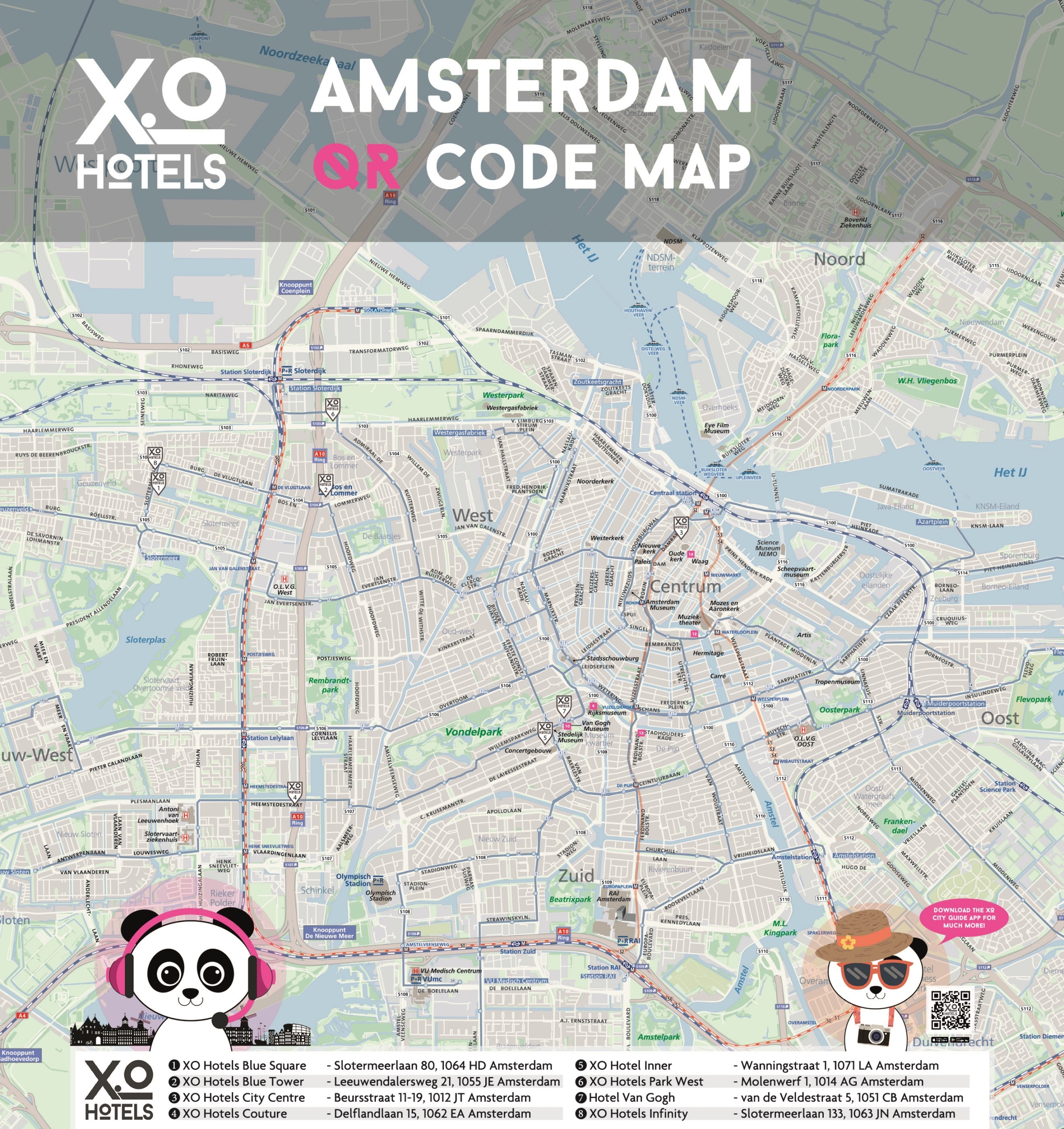 Location map hotels XO Hotels - Qr Map Scaled 