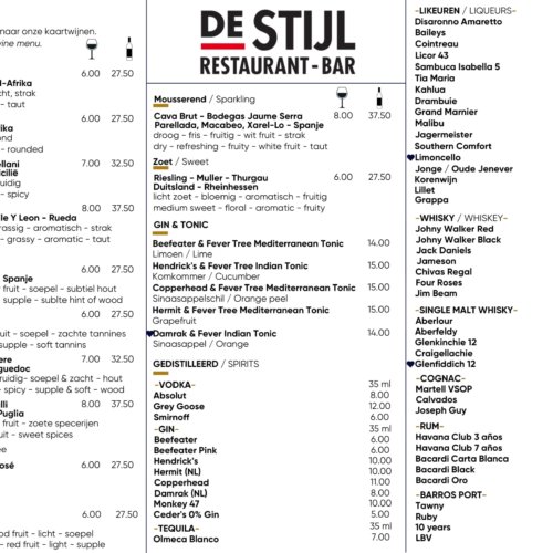 Drinks menu - 2