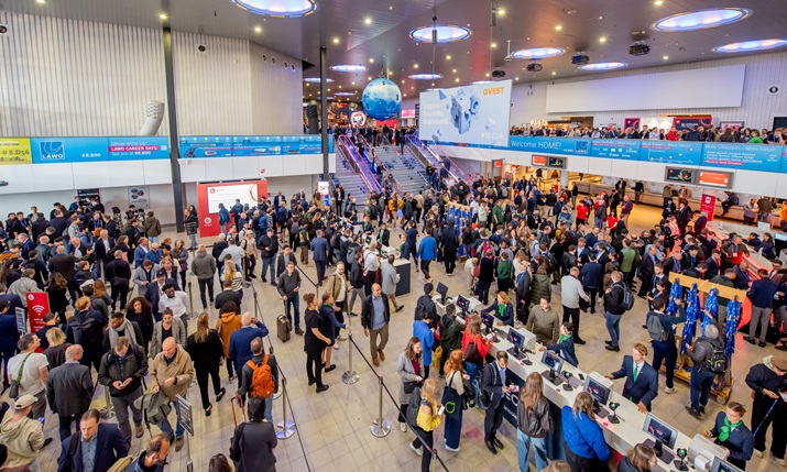 Crowded exhibition floor during a major trade show at RAI Amsterdam